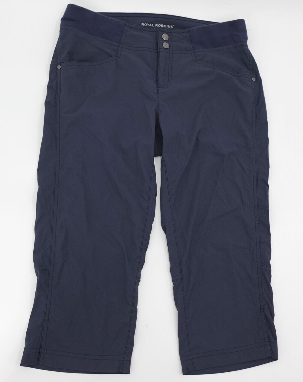 Royal Robbins Pants Womens 2 blue Capri Trim Fit Outdoor Hiking Stretch Nylon
